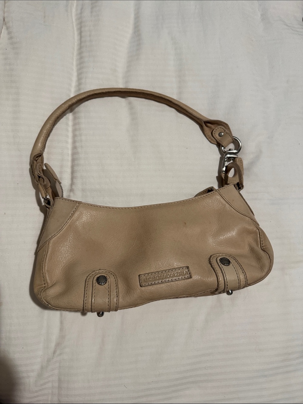 BCBGMAXAZRIA Beige Leather Shoulder Bag